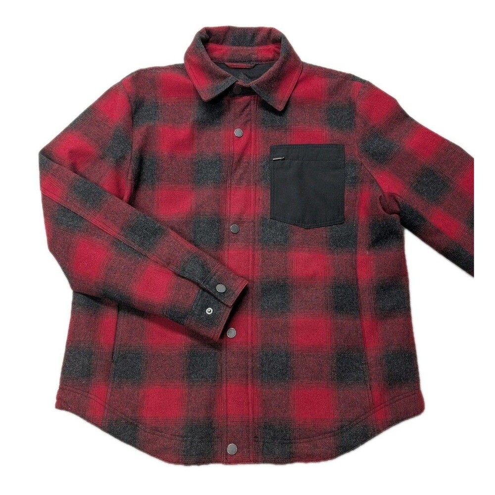 Pendleton Conway Mount Hood Wool Insulated Shirt Jacket Mens L Red Black Plaid